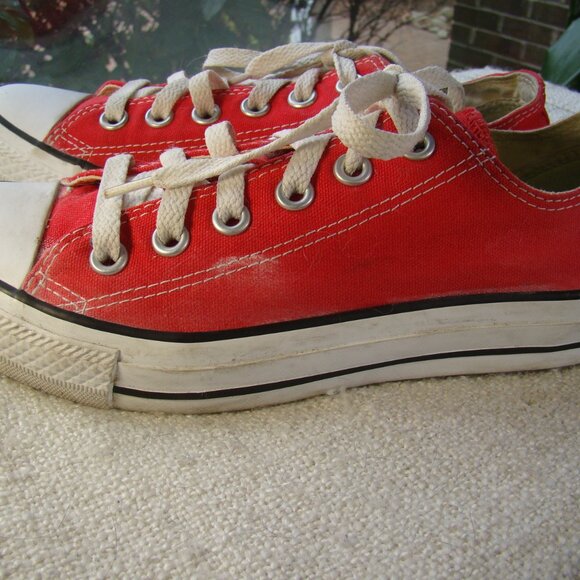 Converse All star red canvas low top sneakers, Size W 7 - Mens 5 - Picture 5 of 9